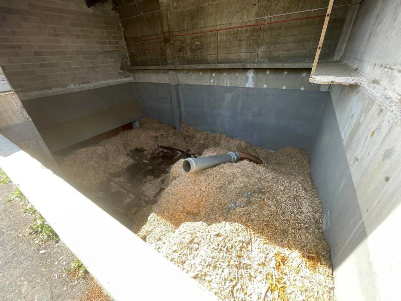 chantier de terrassement par aspiration de 100m3 de copeaux de bois à Montpellier